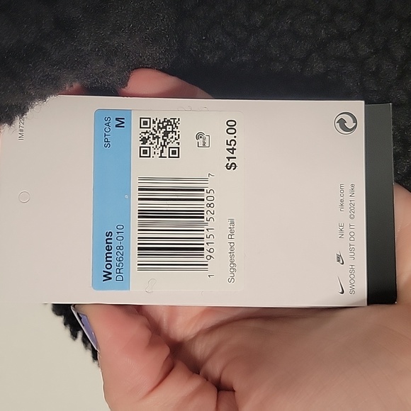 NWT Nike Sherpa Swoosh Embroidered Logo  Jacket Full Zip Black - Picture 11 of 12